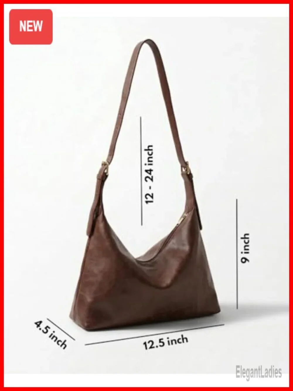 Slouchy Hobo Bag - Soft Vintage Vegan Leather Crossbody Shoulder Bag